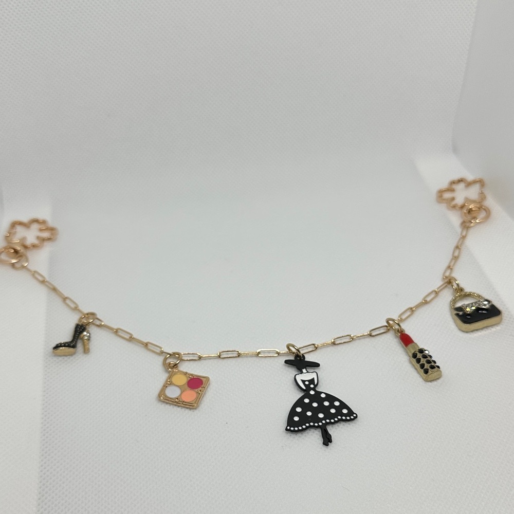 Bag Chain Charming Gold Tone Women's, Makeup 💄 & Shoe 👠 Bag Charm Chain - Picture 3 of 4